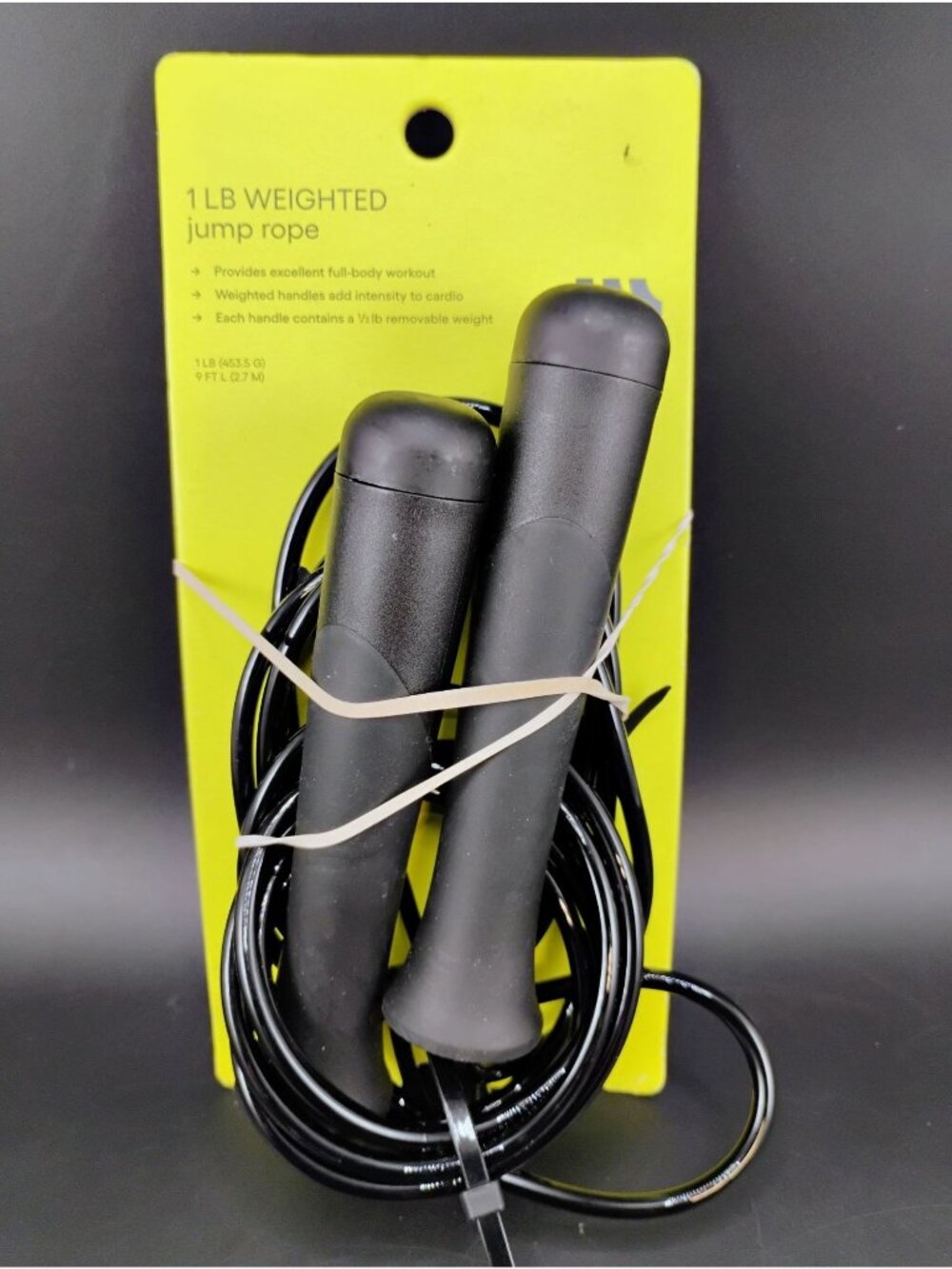 1 Lb Weighted Jump Rope With Removable Handle Weights